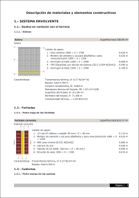 CYPETHERM EPlus. Description of materials and construction elements